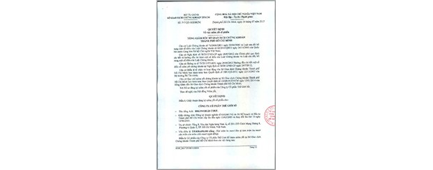 Quyết định niêm yết cổ phiếu DGW của Sở GDCK Tp.Hồ Chí Minh