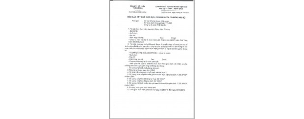 Báo cáo kết quả giao dịch cổ phiếu của chị Kiện Phương