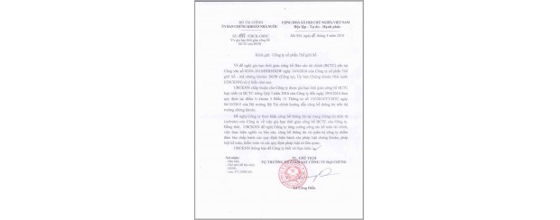 Công văn đồng ý gia hạn nộp BCTC Quý I/2016 của UBCKNN